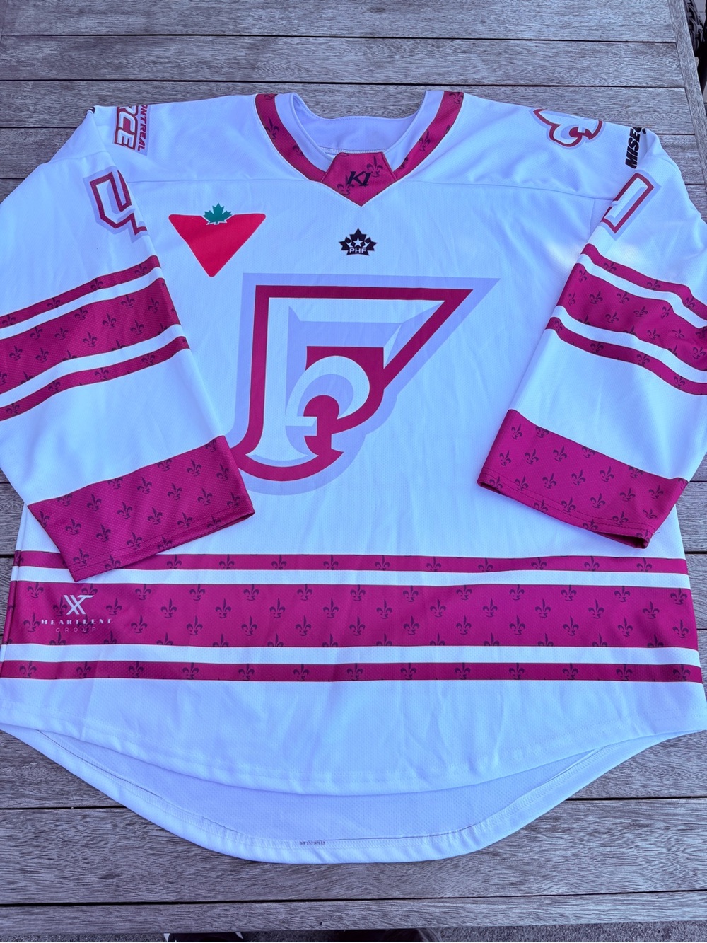 Montreal Force Unisexe White & Red Hockey Jersey # 4 Baker